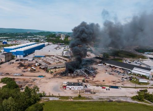 incendio en una nave industrial